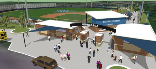 Onondago Community College baseball stadium rendering, Apel Osborne Landscape Architecture